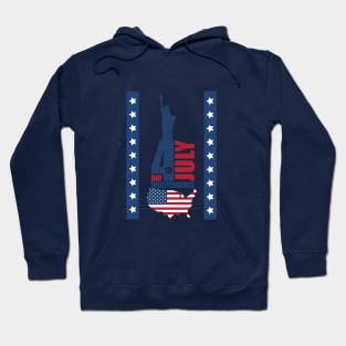 4th of july celebration as independence day with American flag, stars and stripes Hoodie